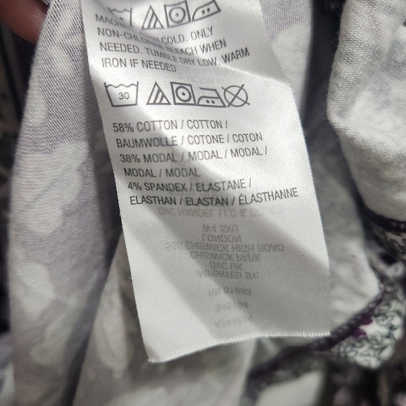 Susan Graver Weekend Floral Paisley Cotton Modal Tunic Purple White Women's L - Picture 5 of 5